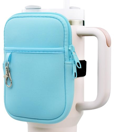 Axolotl Accessoires de tasse Stanley : pochette zippée pour bouteilles d'eau de 887 ml et 1200 ml, essentiel pour la tasse Stanley Quencher Adventure, peut également servir de sac banane, sac à main,