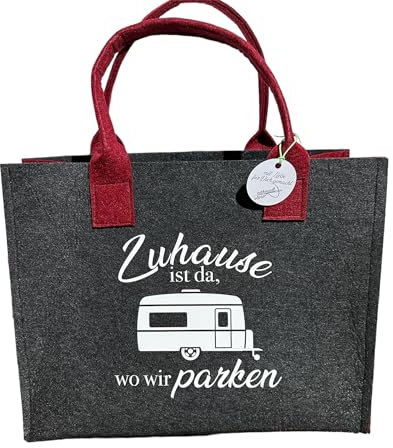 * nähmadl olivia * Filztasche Tasche aus Filz Camper Wohnwagen WoWa Tasche handmade unikat (40cm x 32cm x 15cm)