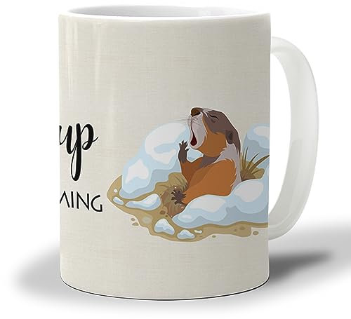Tasse à café en céramique avec motif animal marmotte, grande tasse à thé pour café au lait, soupe, thé, cadeau pour un ami, 340,2 g, passe au lave-vaisselle et au micro-ondes, tasses pour le bureau