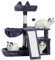 Gitelsnour Cat Tree, Cat Tower with condo, Basket, Large Bed, Platform, Scratch Board, Cat Scratching Posts for Indoor Cats, Smoky Gray GCT002SG