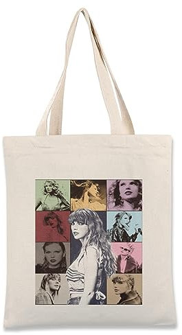 wegbavc Singer Inspirierte Tote Bag Damen, Großer Beige Shopper für Wäsche Sport Shopping Lebensmittel, Umweltfreundlich Wiederverwendbar, für Sänger Fans