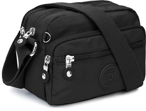 TEUEN Kleine Schultertasche Damen, Leichte Wasserdichte Umhängetasche aus Nylon, Messenger mit Multi Pocket, Casual Handtasche & Crossbody Bag für Damen und Mädchen
