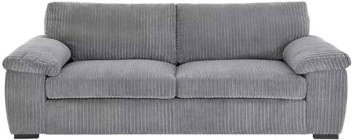 Generic Sofa Experts Jumbo Cord Sofa Set - 2 Seater - 3 Seater - Corner Sofa - Soft Jumbo Cord Amalfi Sofa - Furniture for Living Room (Grey, 3 Seater)