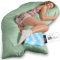Traumreiter Seitenschläferkissen Visco XXL mit Bezug Baumwolle Tauben Grün, Hybrid Kissen +1cm Memory Foam Schwangerschaftskissen U Gel Body Pillow Komfortkissen Ergonomie Zertifiziert
