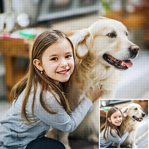 Bemaystar 5D Diamond Painting Eigenes Foto, Personalisiert Custom Diamant Painting Set, Benutzerdefinierte Geschenke Full Diamant Bilder Home Decor-15.7x23.6inch-40x60cm