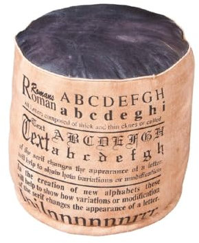 Dmora Sitzsack aus Leder und Leinen in Braun und Blau