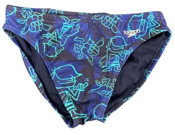 Speedo Print Beachstar Brief 2 Costume a Slip per Uomo, Hapuna Blue, 36