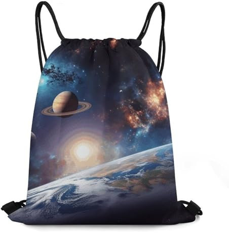 GHZWACKJ Rucksack mit Kordelzug, wasserdicht, Turnbeutel für Männer und Frauen, Cinch-Tasche, Universum, Galaxie, Weltraum, Kordelzugbeutel, Sportbeutel mit Kordelzug, Universum Galaxy Outer Space,