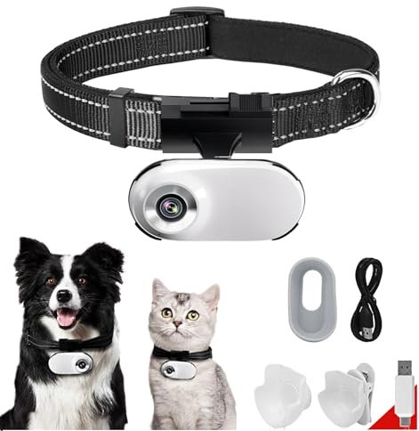 Kestanlora HD 1080P Cat Camera Collar with Video Record Wireless Mini Sport Cam,Small Action Cameras,Body Camera for Pet Supplies/Stuff,Outdoor/Inoor Birthday Gift No WiFi, t-ydxj-0618