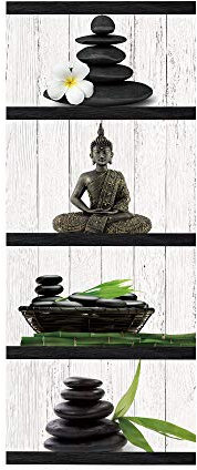 Tür Bekleben mit Türtapete Selbstklebend Türposter 3D Effekt Türaufkleber Fototapete Tür verschönern mit Türfolie Abziehen und Aufkleben Tür Sticker 100x210 cm Buddha und Zen