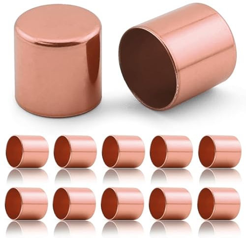 Ganzoo Endkappen aus Metall / 10er Set/für 8mm PPM Seil, Tau, Schmuck, Kordelende bei Hundeleine, Halsband, Kette, Farbe: Rosegold