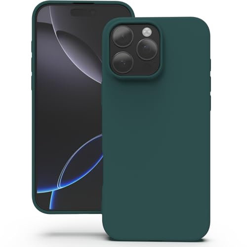 YATWIN Silicone Case for iPhone 16 Pro, Soft-Touch, Shockproof, DustProof, Antiskid Full Body Armour Phone Cover for Apple iPhone 16 Pro - Dark Green