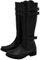 Generico Stivali Alti Donna Pelle Biker Donna Stivaletti Stivali da Uomo con Tacco Basso a di Grandi Dimensioni Stivali in Pelle da Uomo Scarpe Casual da Uomo Stivali Gambale Largo 45 Cm (Black, 42)