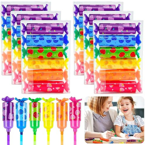 XTUDOU® 36 Stück Textmarker Mini, Textmarker Bonbon, Mini Highlighter Pen für Zuhause, Schule, Stifte für Kinder Schüler (6 Farben)