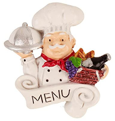 Imán de resina 3D para nevera, diseño de chef italiano francés