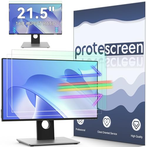 [2-Pack] 21.5 Inch Anti Blue Light Anti Glare Computer Screen Protector for 16:9 Widescreen Monitor, Removable Anti-Scratch Anti-UV Blocking Screen Filter, Eye Protection Reduce Eye Fatigue and Strain