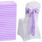 QeeFop Pack of 50 Light Purple Satin Sashes Wedding Chair Bow, Elastic Chair Sashes for Wedding Decoration, Birthday, Banquet, Party, Chair Decoration (Light Purple)