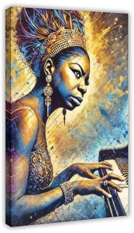 ZYGNBHL Nina_Simone Ölgemälde-Stil, Leinwand-Dekoration, Poster, 30 x 45 cm