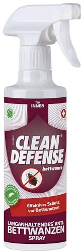 CLEAN DEFENSE Bettwanzen-Spray - hochwirksames Anti-Bettwanzen-Mittel gegen Bettwanzen mit Sofort- und Langezeitwirkung - geruchlos, fleckenfrei, kindersicher & tierfreundlich - 375 ml