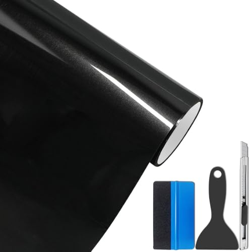 NewL Pellicola autoadesiva in vinile per auto, ultra lucida, metallizzata, senza bolle, accessorio per auto, colore nero, 50 cm x 150 cm