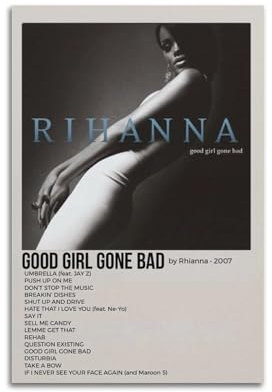 URIWYR Rihanna-Poster, Wandkunst, ästhetisches Deckzimmer, Vintage-Poster, dekoratives Gemälde für Wohnzimmer, Schlafzimmer, 40 x 60 cm, ungerahmter Stil
