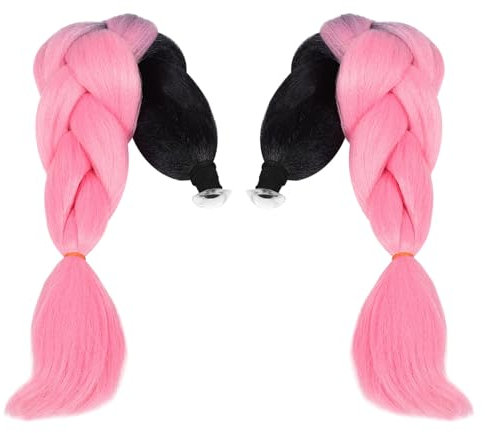 MUCKLILY Porte-Braids Décoratif à Ventouse Détachable pour Casques De Vélo Et Ski Tresse Colorée Cheveux pour Accessoires De Style Fun
