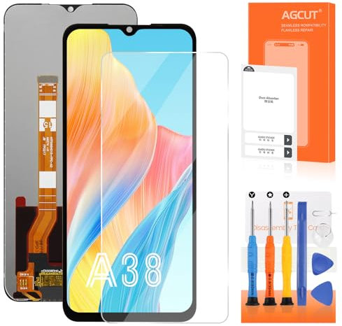 Schermo LCD per Oppo A38 4G CPH2579/A18 4G CPH2591 Sostituzione dello Schermo per Oppo A38 CPH2579 Display di Vetro Touch Screen Digitalizer Assembly con Strumenti (6.56 Pollici, Nero)