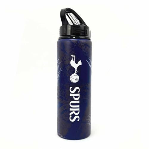 Hy-Pro Officially Licensed Tottenham Hotspur F.C. Aluminium Bottle - 750ml, Spurs Integrated Folding Straw, Leakproof, Lightweight, Great Football Gift Idea
