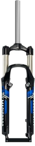 QHIYRZE 26'' Fahrrad Federgabel V-Bremse Scheibenbremse Fahrradgabel 26 Zoll Mountainbike Spring Mechanische Gabel 28.6mm Straight Steerer Vorderradgabel Federweg 110mm ， QR 9x100mm(26'' Blue)