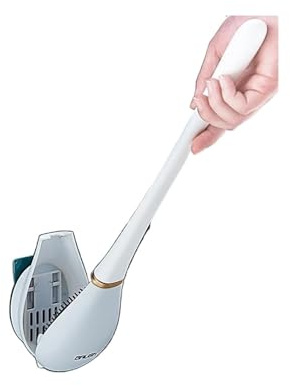 Spazzolone Wc Scopino for WC a forma di ciliegia con manico lungo, spazzola creativa for la pulizia del bagno supporto, rimozione delle macchie, accessori for il(White)