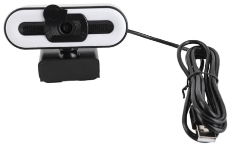 AKLOSIPY 4K-USB-Webcam, 5 Millionen, Mikrofon mit Rauschunterdrückung, Integriertes Licht für Videokonferenzen, Live-Streaming, Online-Unterricht