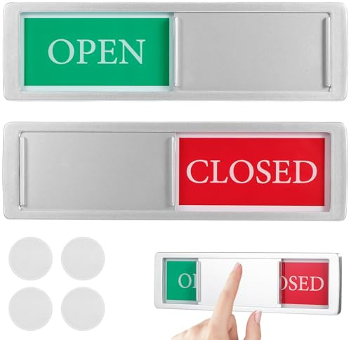 FESTFENDS 2 Pcs Magnetic Dishwasher Door Signs, Oil-resistant Acrylic Privacy Signboard with Sliding Open and Close Function, Sturdy Synthetic Resin Material for Kitchen Use