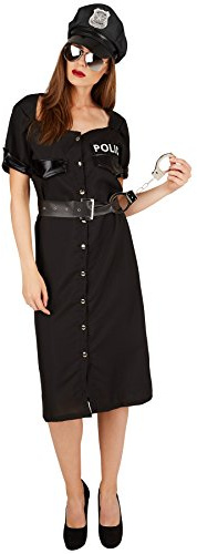 dressforfun tectake Frauenkostüm Polizistin | Uniform inkl. Handschellen und Kunstlederimitat Gürtel (S | Nr. 301404)