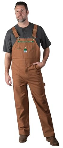 Walls Men's Duck Bib Overalls, Pecan, 36W x 32L