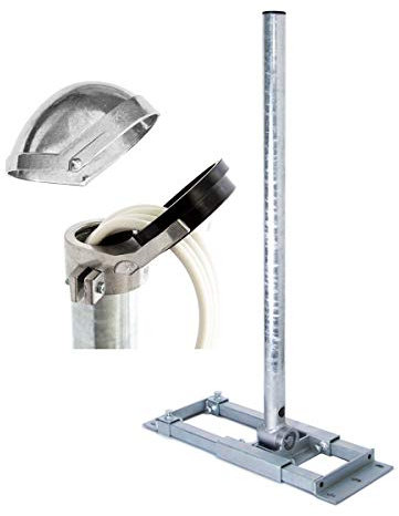 PremiumX Deluxe X130-48 Dachsparrenhalter 130 cm Mast Ø 48 mm SAT Dach-Sparren-Halterung inkl. ALU-Mastkappe mit Kabel-Durchführung