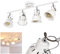 HOFSTEIN Deckenleuchte Safari, Deckenlampe aus Metall in Weiß, 4-flammig, mit verstellbaren Strahlern, 4 x E14-Fassung, Spot im Retro/Vintage Design, ohne Leuchtmittel