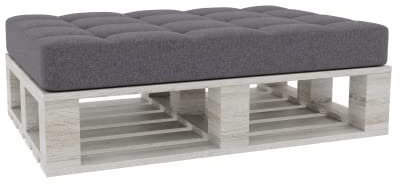 Gutekissen® Palettenkissen Gesteppte Kissen mit Knöpfen, Palettenauflagen Sitzkissen Rückenlehne Gesteppt PFG (Sitzkissen 120x60, Dunkelgrau)