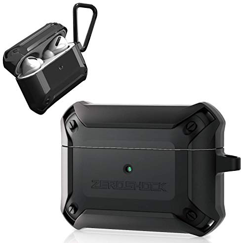 Elecom AVA-AP2ZEROBK AirPods Pro Hülle, stoßfest, Karabiner enthalten, Schwarz