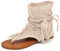 IF Fashion Scarpe da Donna Sandali Indianini Infradito Etnico Frange Pelle Sintetica GLY-103 Beige N.40