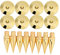 Socobeta 8 Pairs Speaker Mat Copper Speaker Spike Set Speaker Isolation Stand with Base Pad Golden Plated Speaker Spikes