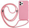 Ququcheng Kompatibel mit iPhone 12/12 Pro(6.1) Hülle,Handykette Hülle Silikon Seil Necklace Handyhülle mit Kordel Tasche TPU Bumper Schutzhülle für iPhone 12/12 Pro(6.1)-Pink