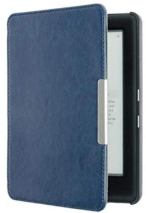 Copertina per lettori di eBook, PU cuoio di vibrazione di caso for Kobo Glo copertura EBook Reader N613 Custodia protettiva con il magnete di chiusura , rendi la lettura più facile ( Color : Blue )