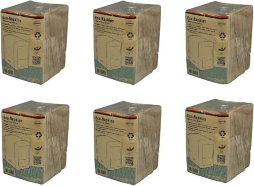 CABANAZ ORIGINAL Napkins – 6er Set Papier-Öko-Servietten für Spender CABANAZ 100% Recycled - Packung á 250 Stück