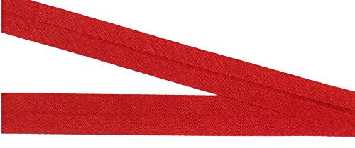 15 m Baumwollschrägband rot 20 mm vorgefalzt