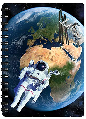 3D LiveLife Jotter - Erde aus dem Weltraum von Deluxebase. Lentikuläre 3D-Astronomie A6 Spiralblock. Ein liniertes Notizbuch mit Kunstwerken, lizenziert vom bekannten Künstler David Penfound