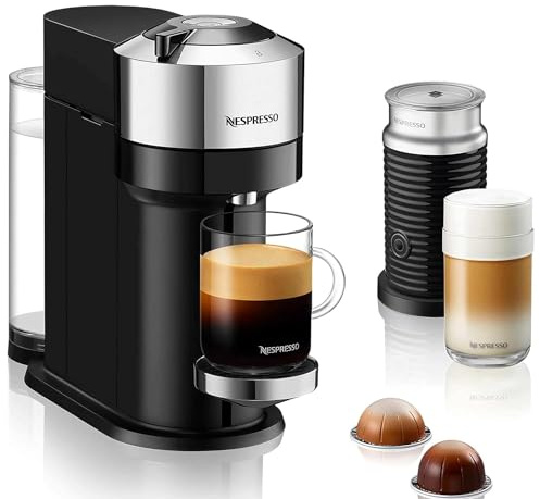 Nespresso De'Longhi Vertuo Next Deluxe by De'Longhi with Aeroccino - Chrome