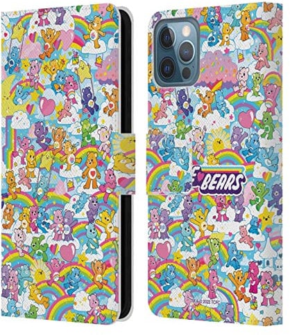 Head Case Designs Officially Licensed Care Bears Rainbow 40th Anniversary Leather Book Wallet Case Cover Compatible With Apple iPhone 12 / iPhone 12 Pro