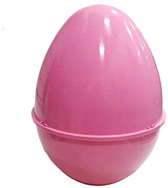 Coquille d'oeuf vide grand plastique pâques surprise rose