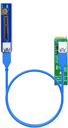 GLOTRENDS UEX108 600mm M.2 to PCIe X4 Riser Cable (PCIe 3.0 X1 Speed),for PCIe WiFi Card, M.2 PCIe Card, USB PCIe Card, Sound Card, etc