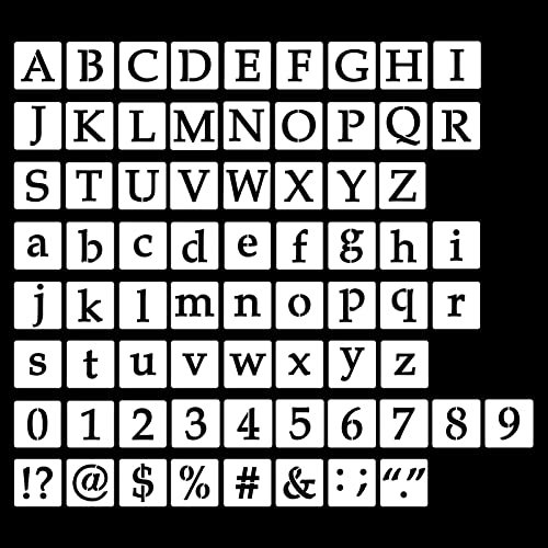AIEX 70 Stück Buchstabenschablonen 2.5 cm wiederverwendbare Buchstaben- und Zahlenschablonen aus Kunststoff Alphabetschablonen Zahlenschablonen für Kunstzeichnungen Basteln DIY-Schreiben